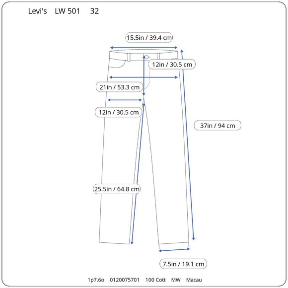 Levis 501 Button Fly Straight Leg Jeans Mens 32 25 Bleached Stonewash Pockets - Picture 8 of 8